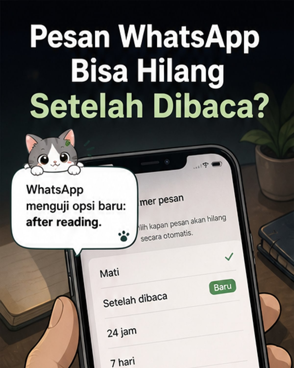 WhatsApp Uji Pesan Hilang Setelah Dibaca