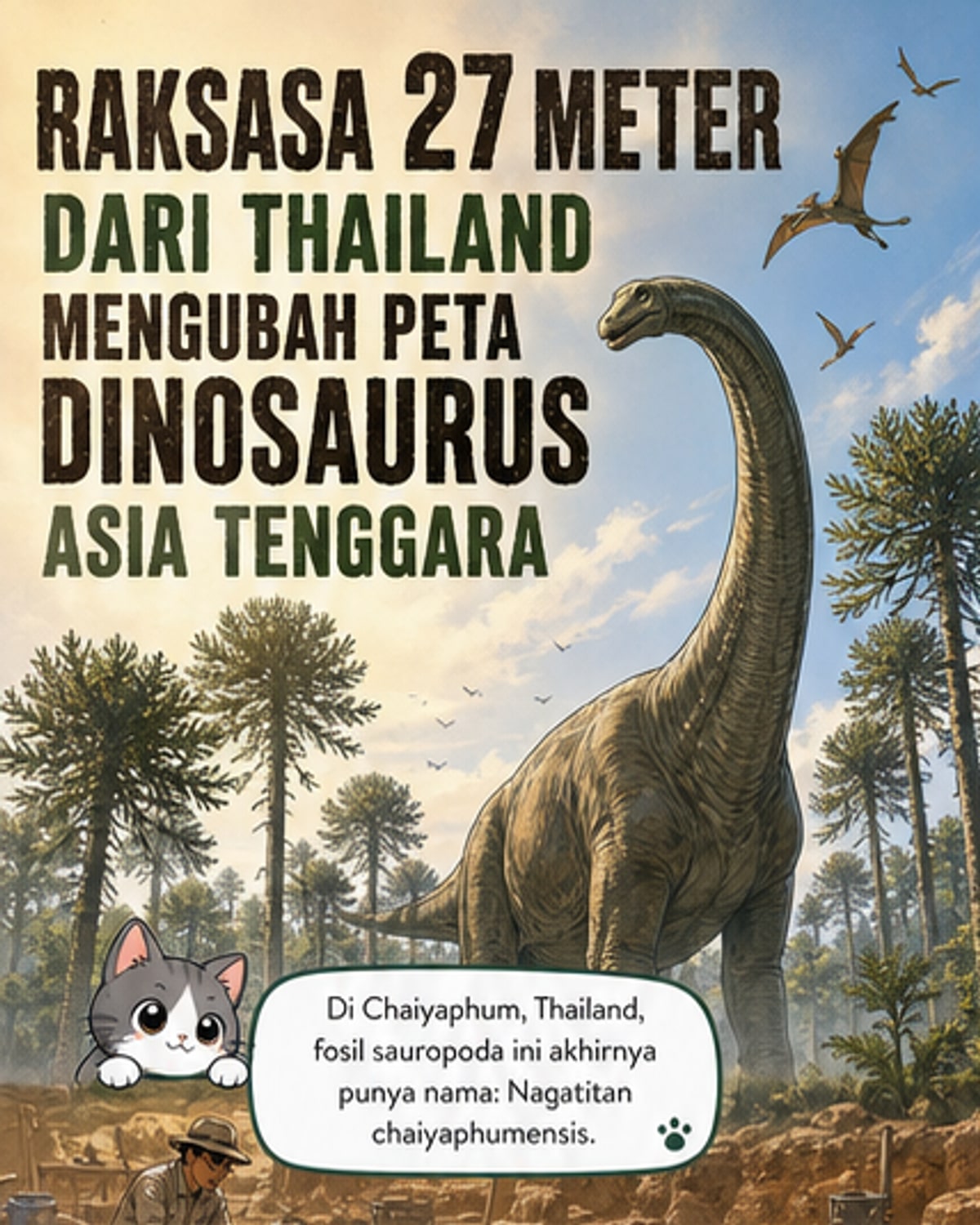 Dinosaurus Terbesar di Asia Tenggara Ditemukan