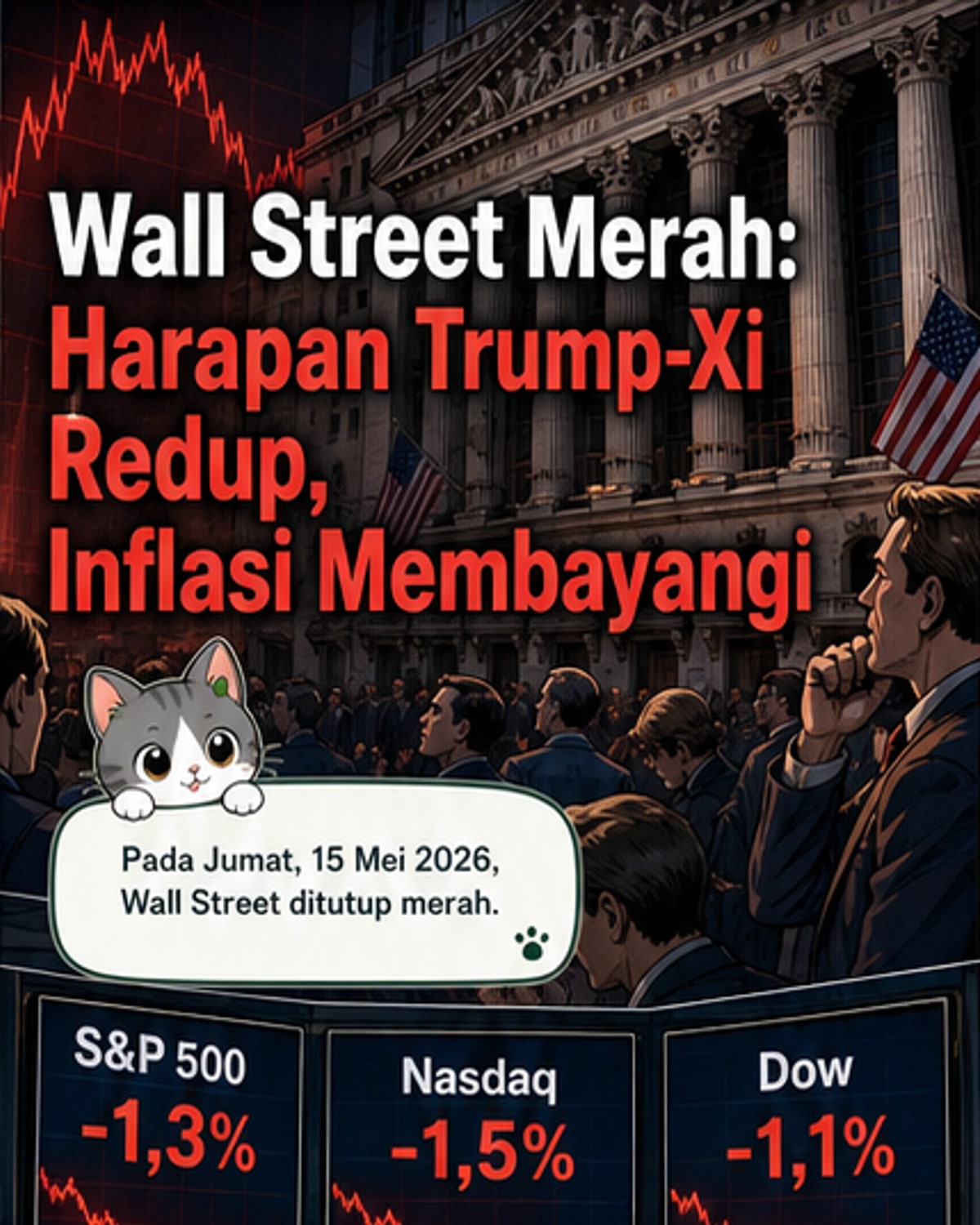 Wall Street Tutup Merah, Imbal Hasil Obligasi Melonjak