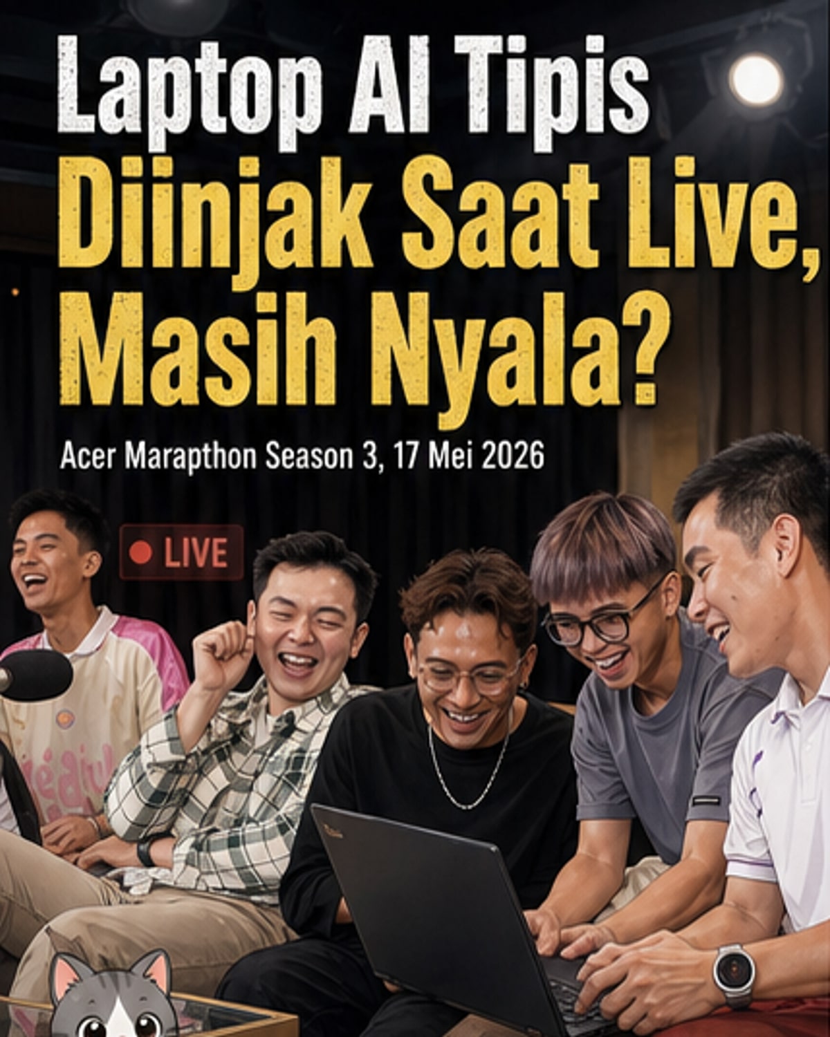 Laptop Acer diinjak, tetap nyala