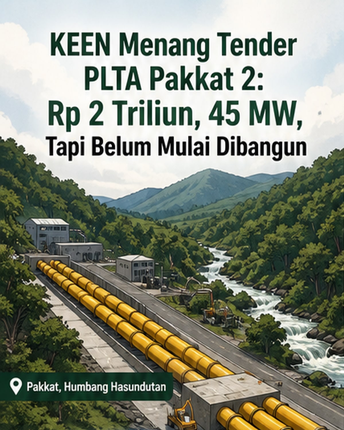 KEEN Garap PLTA Pakkat 2 Senilai Rp2 T