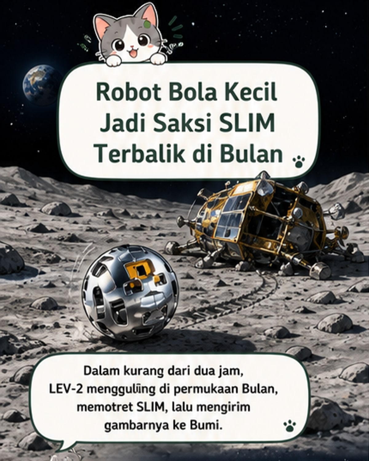 Robot Bola Jepret Misi Bulan Terbalik