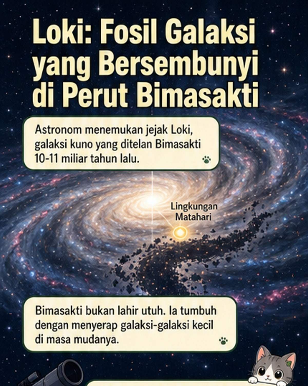 Fosil galaksi kuno terungkap di Bimasakti