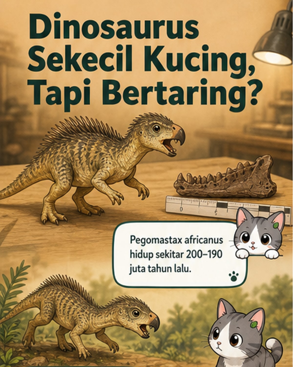 Dinosaurus pemakan tumbuhan ini punya taring tajam