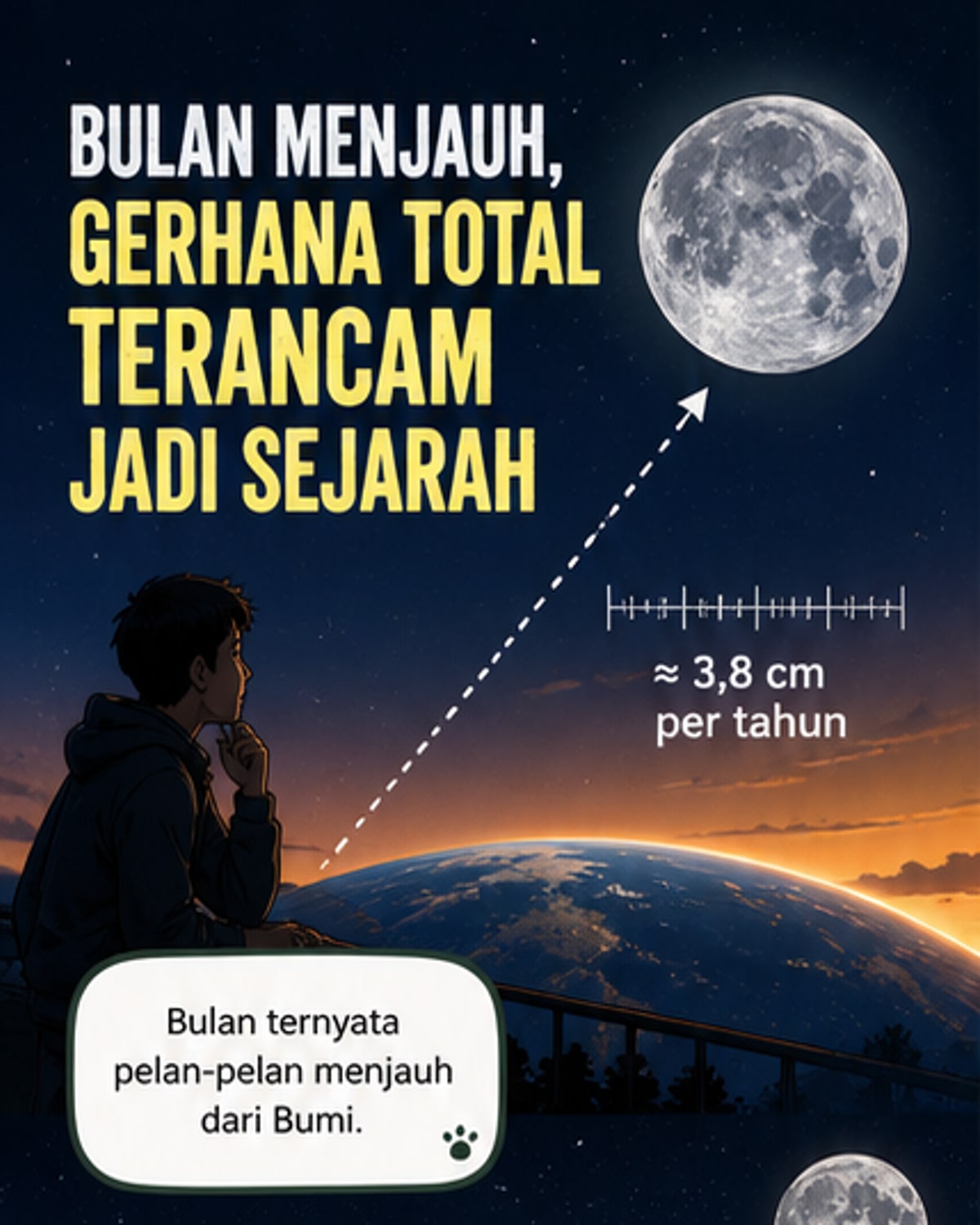 Bulan Perlahan Menjauh dari Bumi
