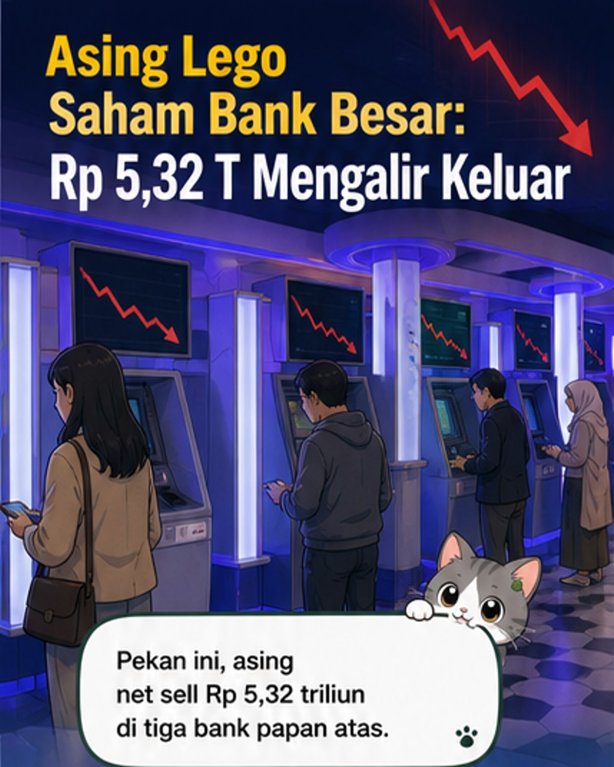 Aksi Jual Asing di Tiga Bank Besar