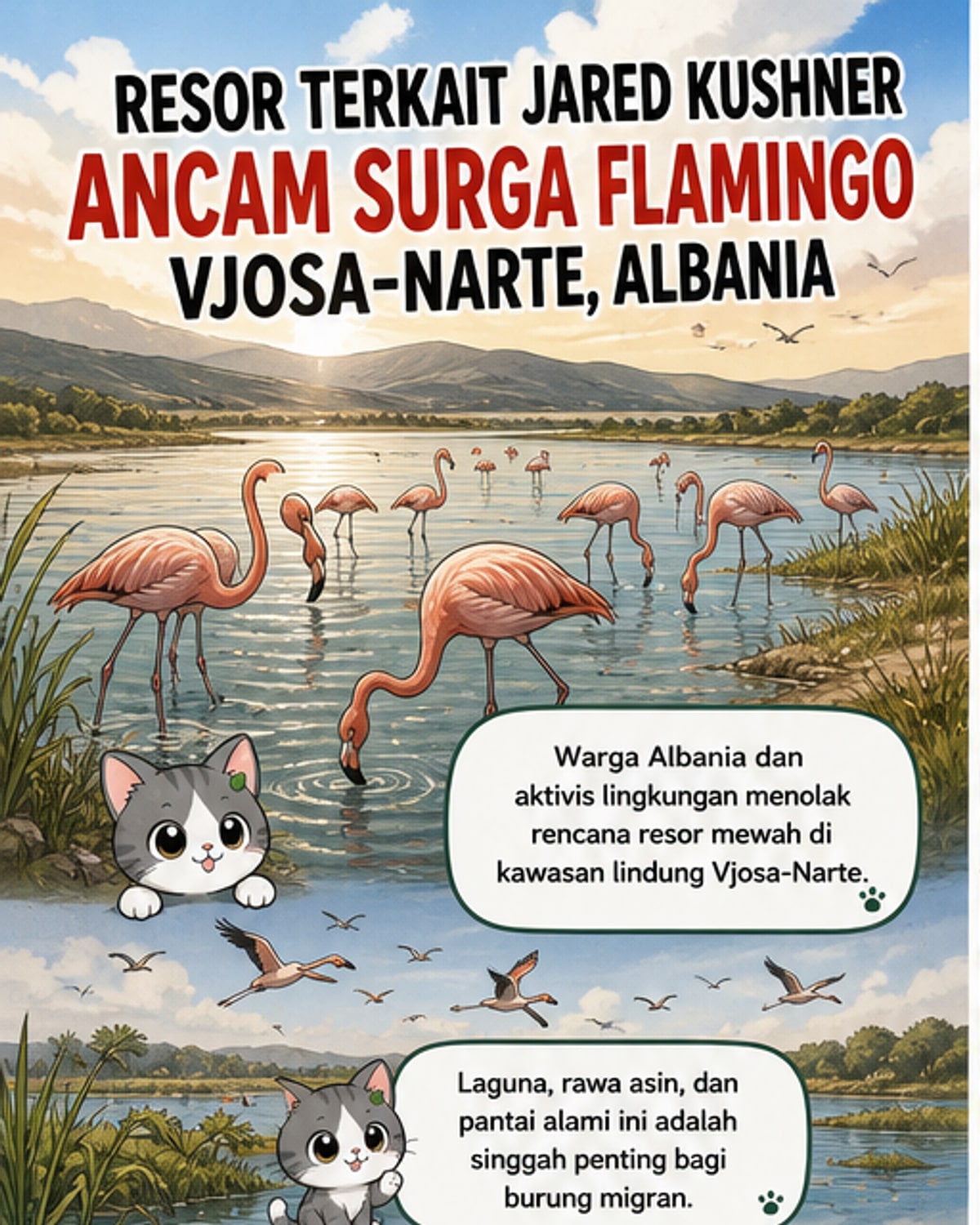 Proyek Resor Ancam Habitat Flamingo Albania