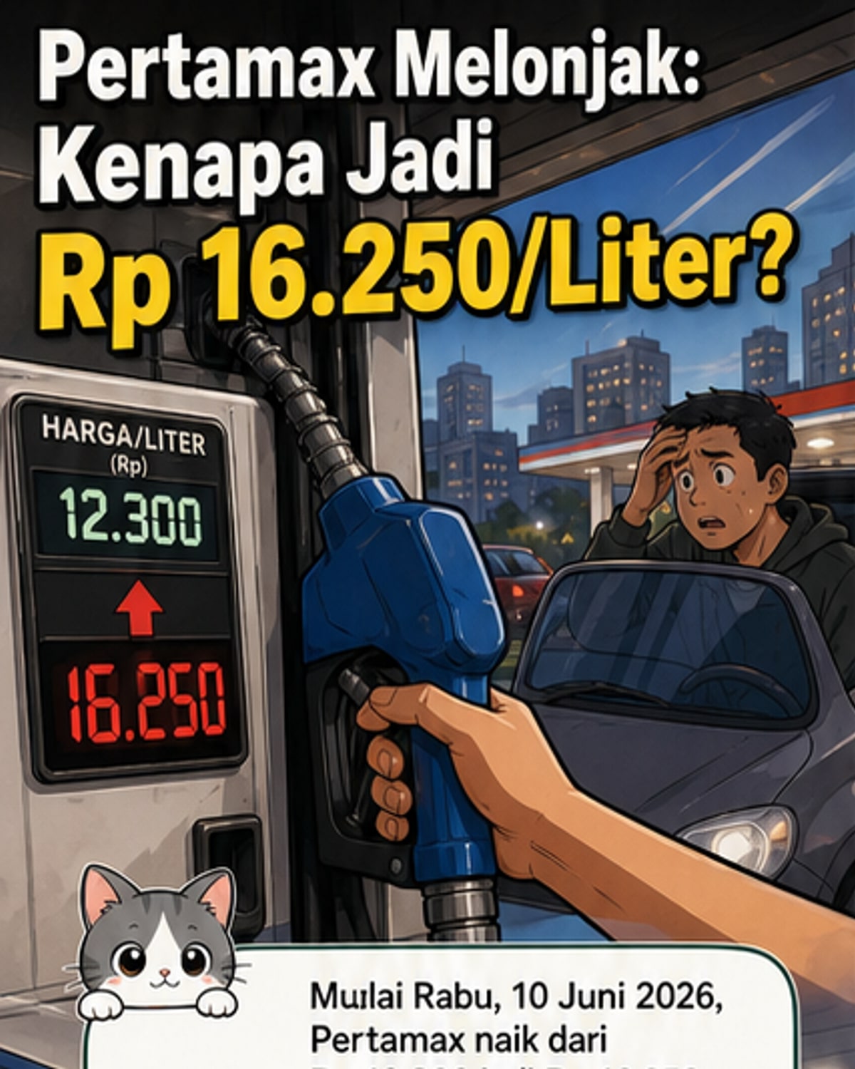 Pertamax Naik Jadi Rp16.250/Liter