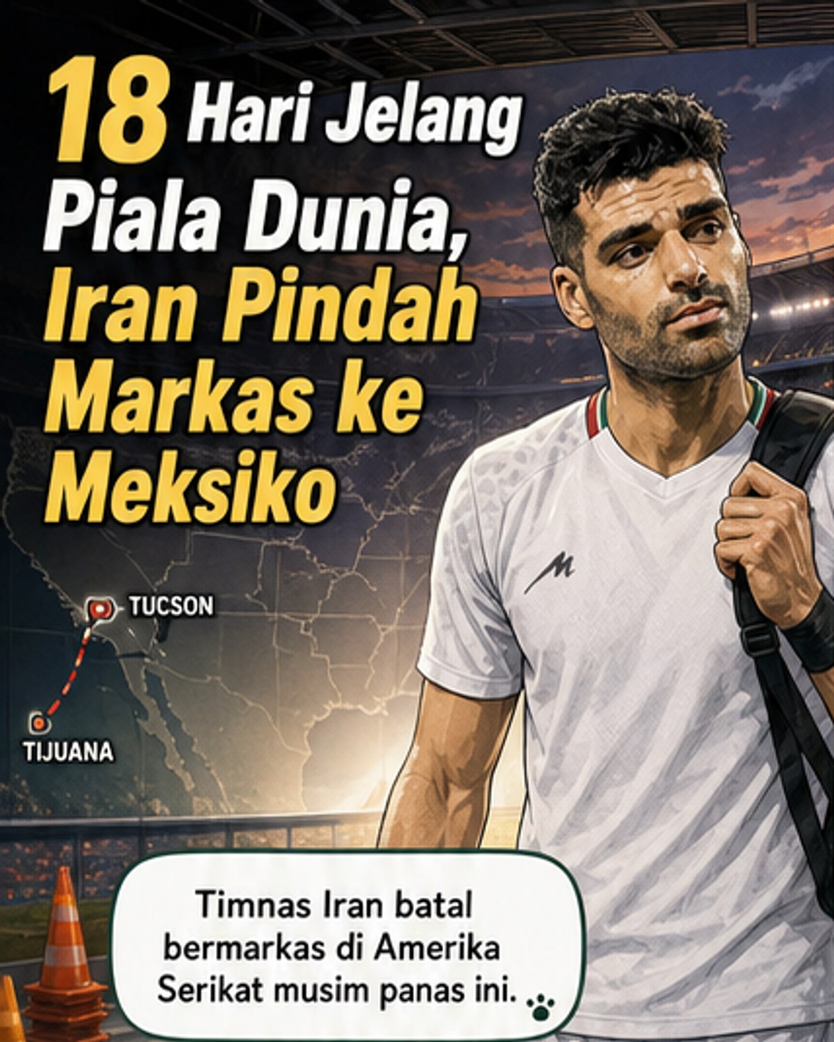 Iran pindah markas ke Meksiko jelang Piala Dunia