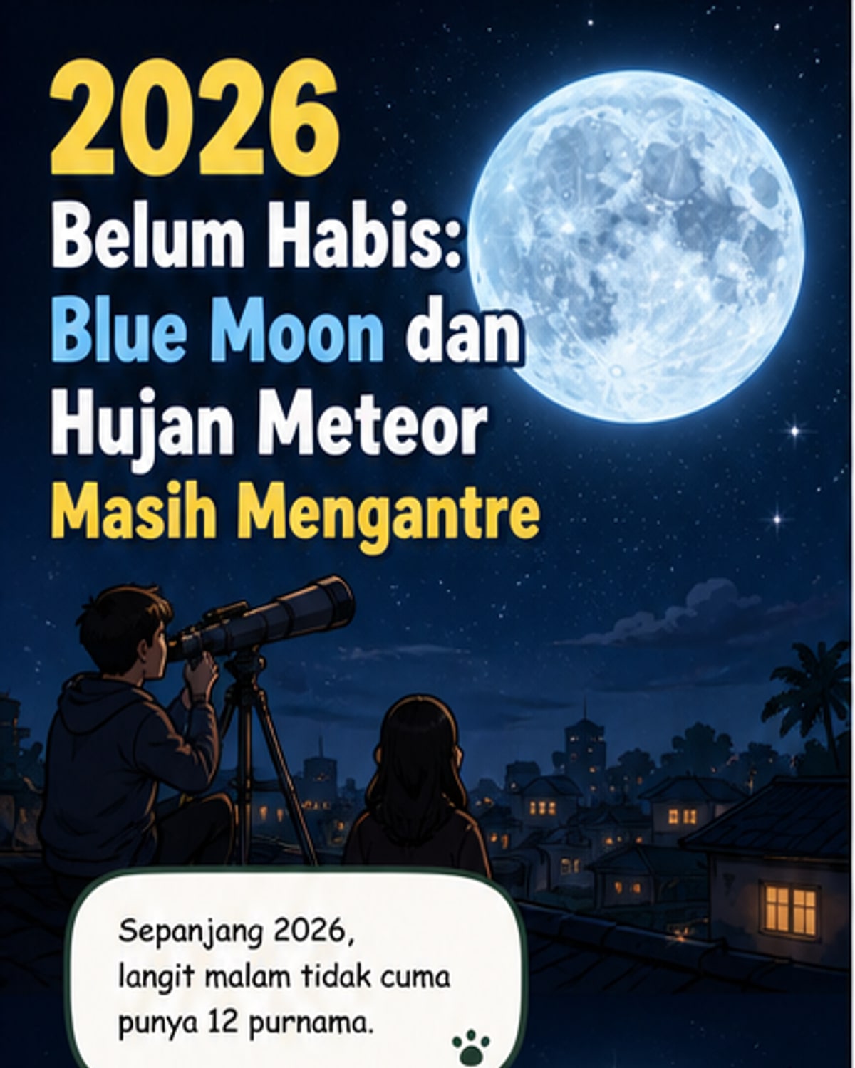 Langit 2026 Dipenuhi Bulan Biru dan Hujan Meteor