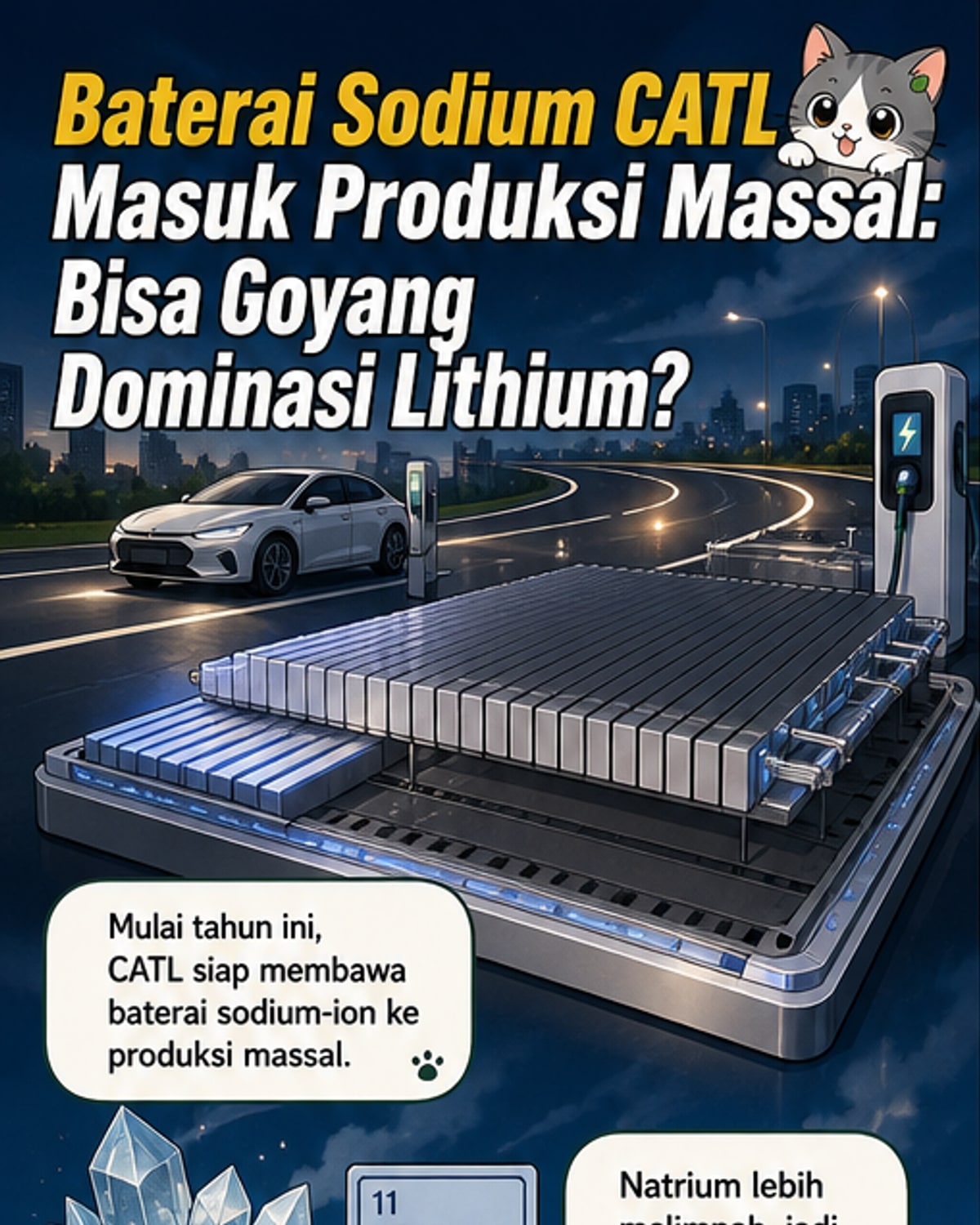 CATL Mulai Produksi Baterai Sodium-Ion