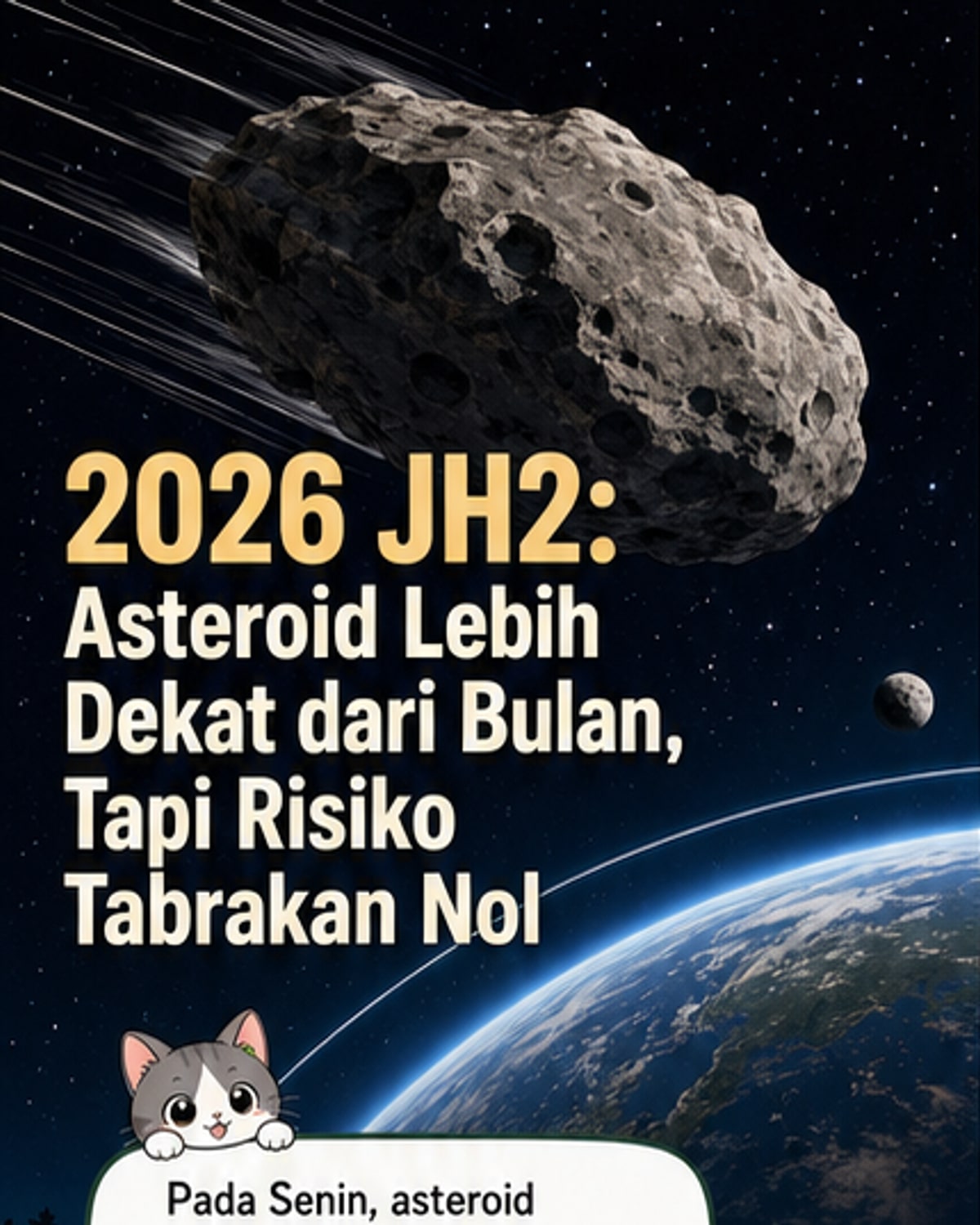 Asteroid 2026 JH2 Melintas Dekat Bumi