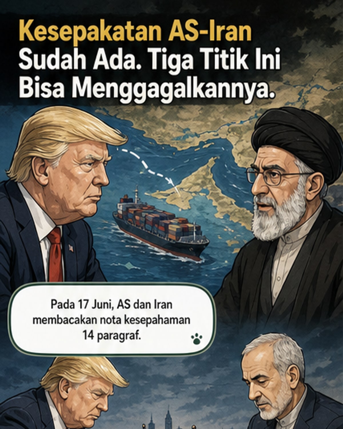 AS-Iran Capai Kesepakatan Awal, Tapi Belum Aman