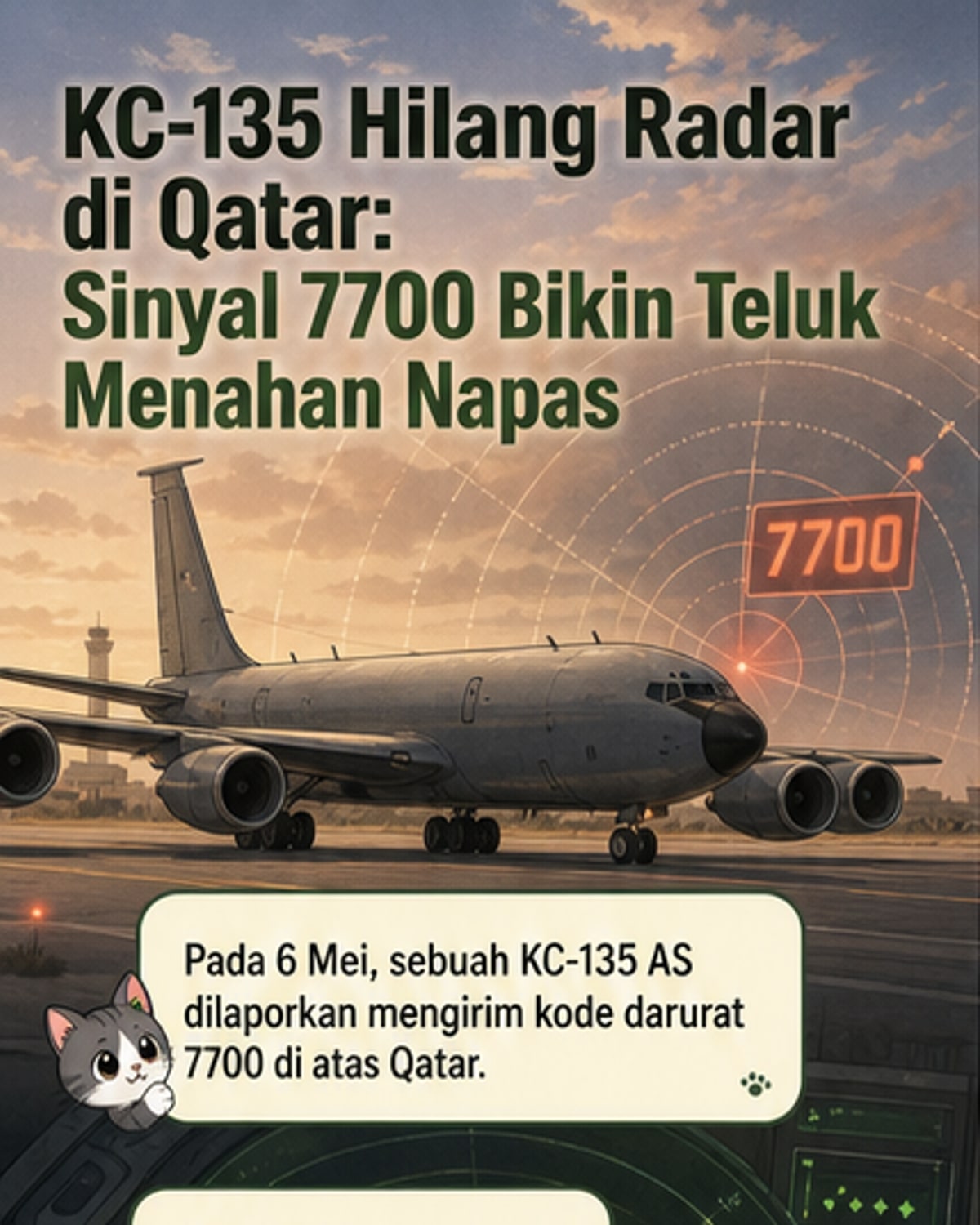 Tanker Udara AS Hilang di Langit Qatar
