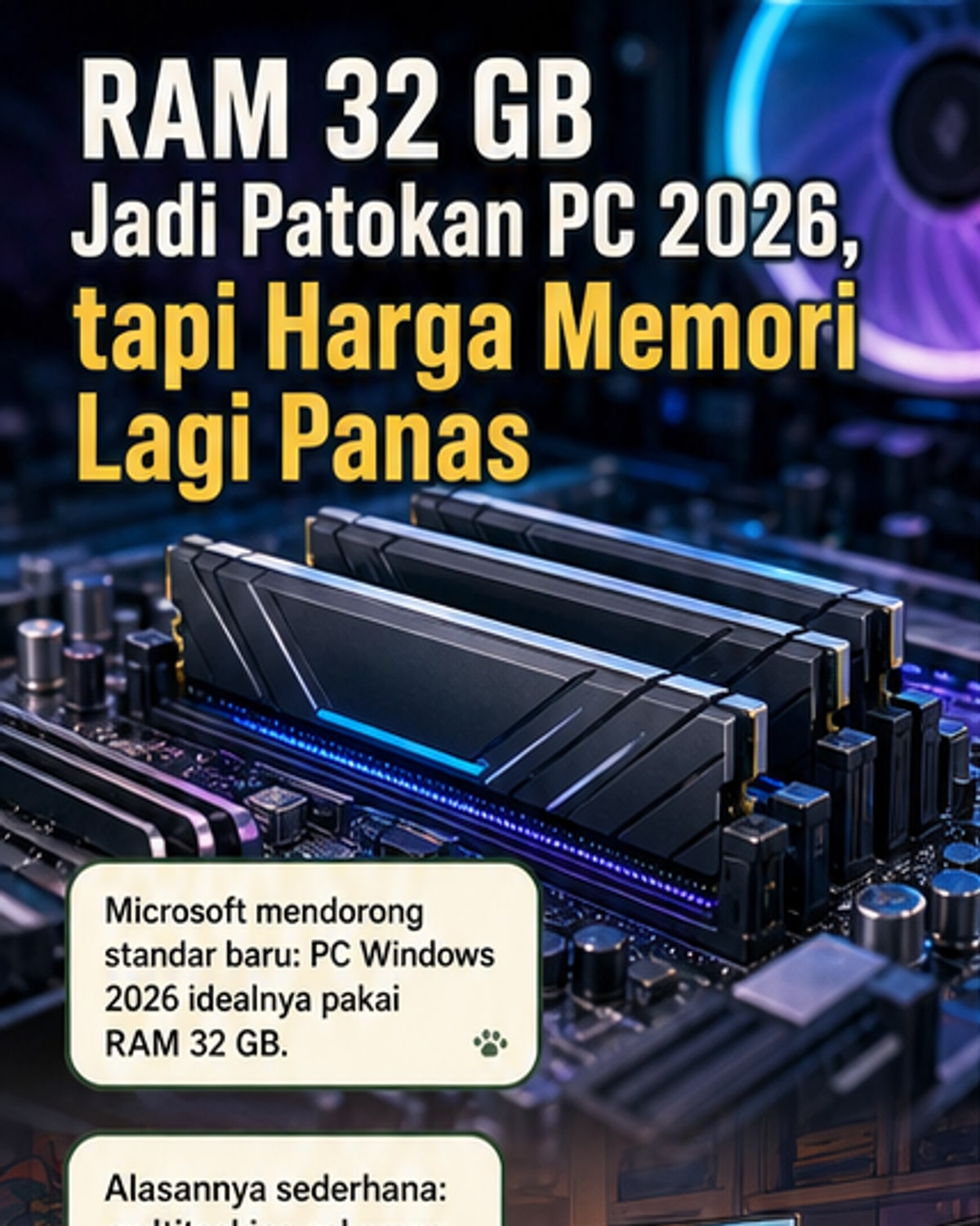 Microsoft Tetapkan Standar RAM 32 GB