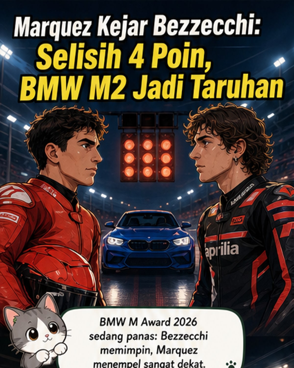 Hanya 4 Poin, Marquez vs Bezzecchi