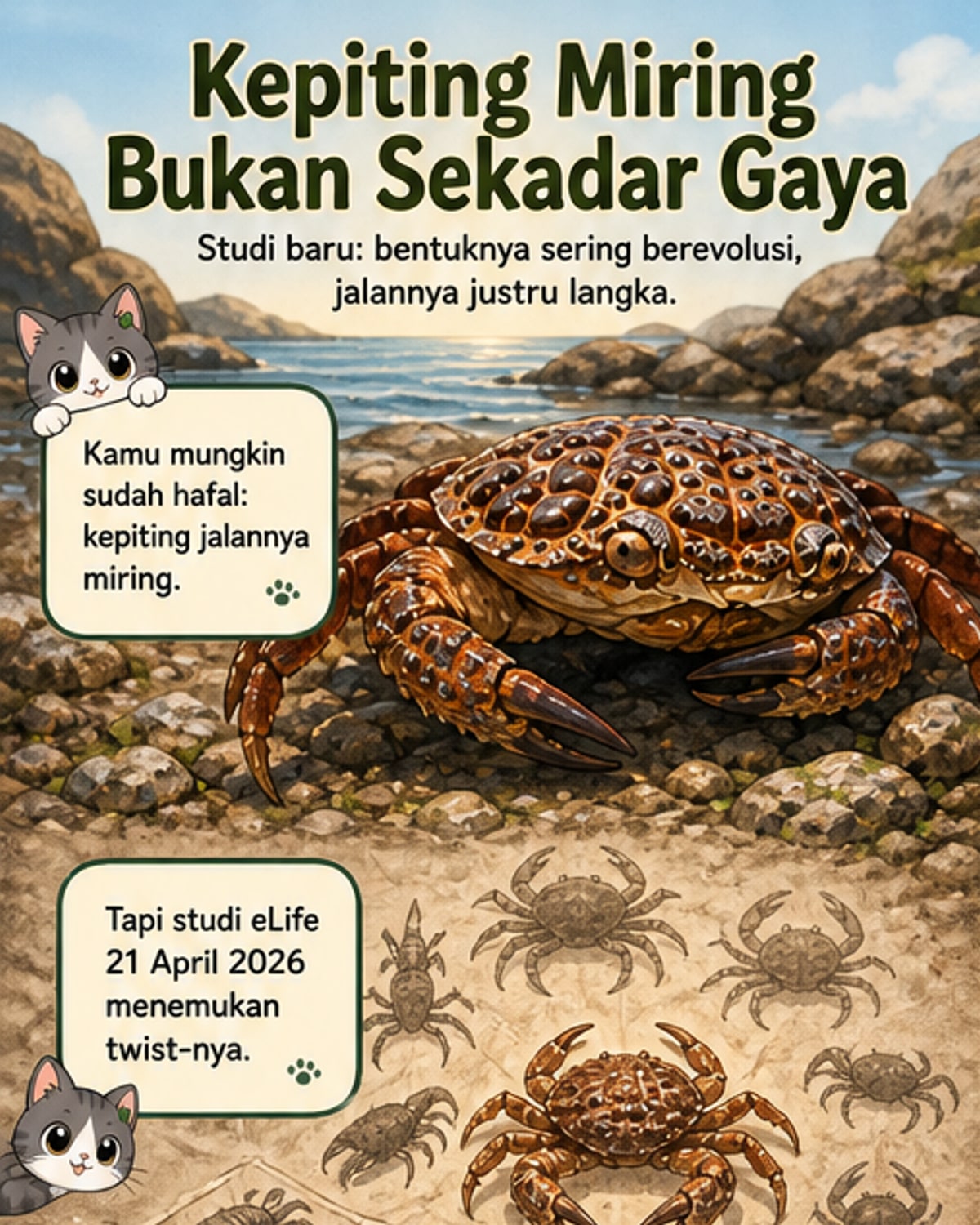 Kenapa Kepiting Jalannya Miring?