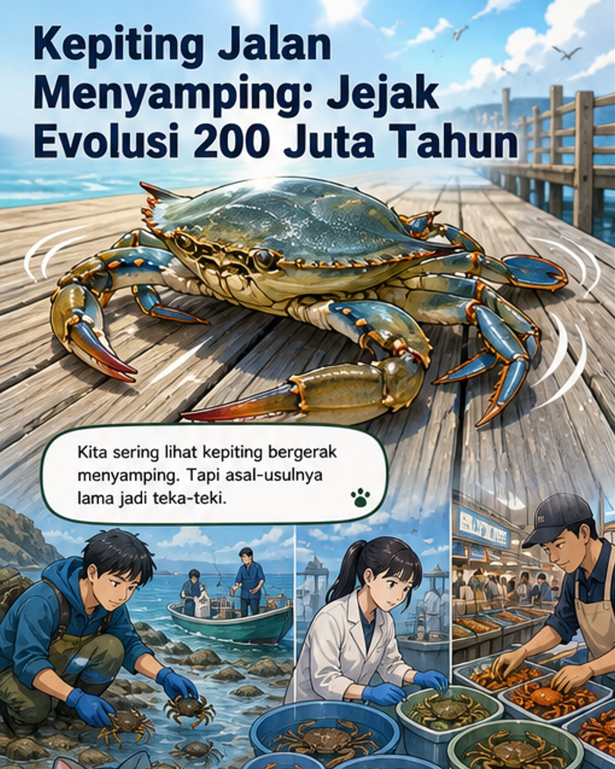 Mengapa Kepiting Jalan Menyamping?