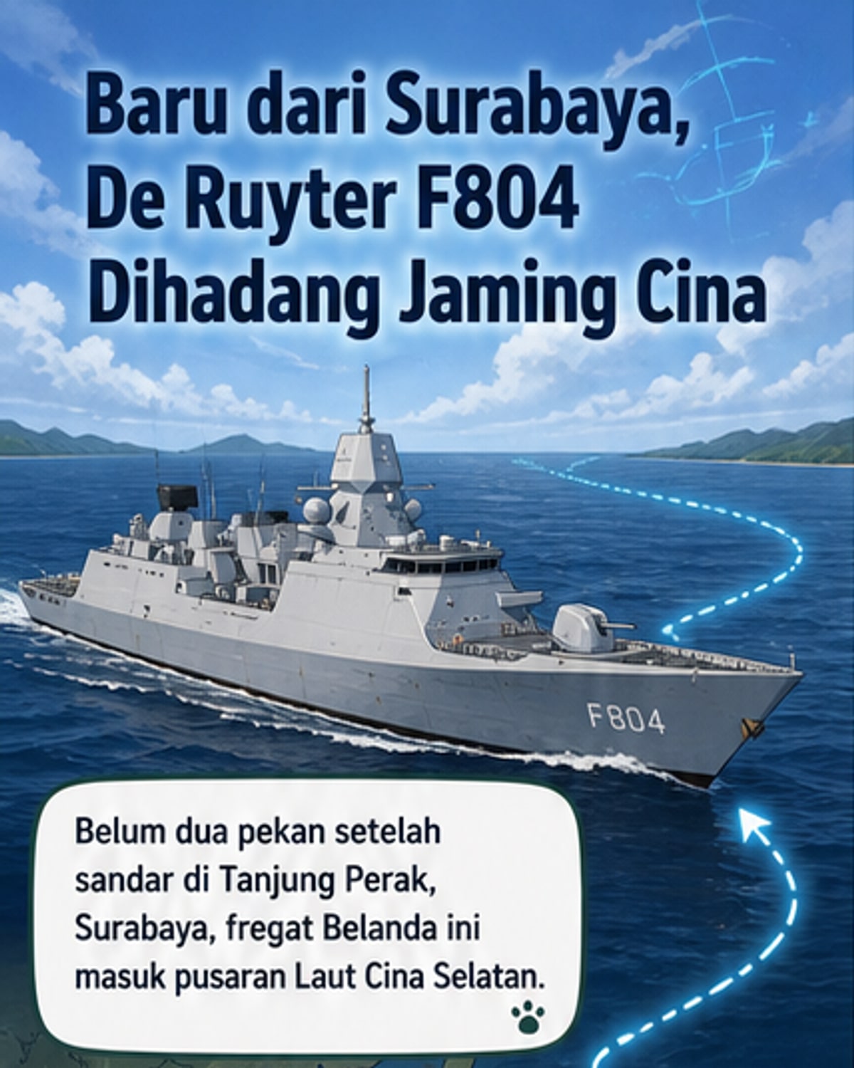 Fregat Belanda Dihadang Cina di Laut Cina Selatan
