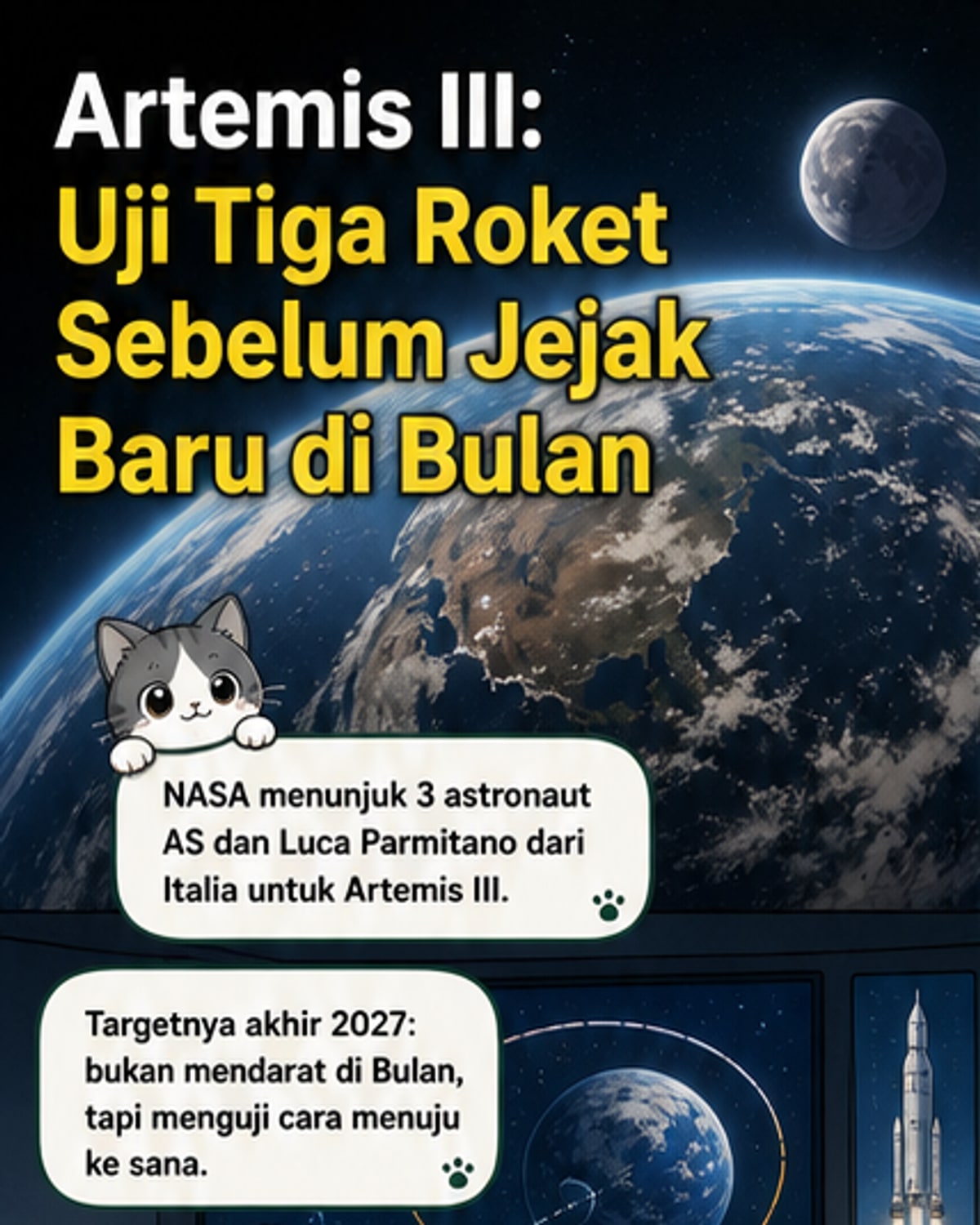 NASA Tunjuk Astronaut Italia untuk Misi Artemis III