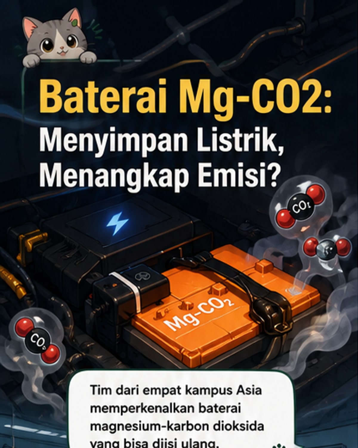 Baterai Baru Gunakan CO2 untuk Listrik