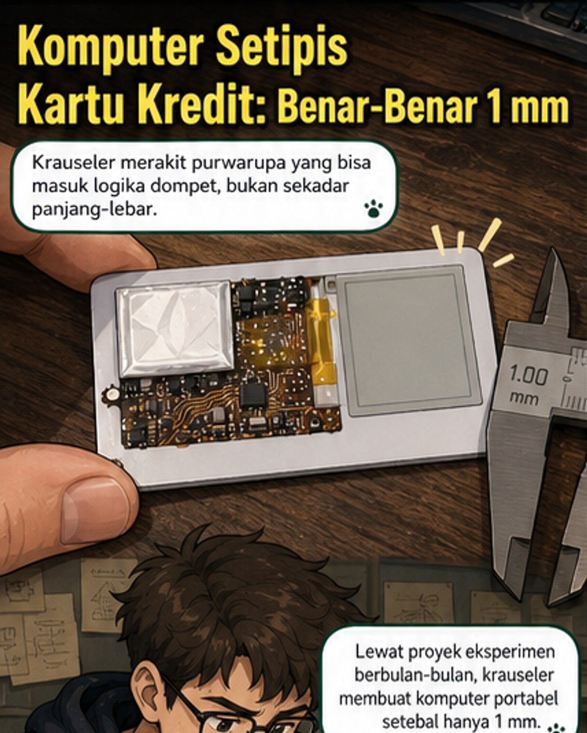 Komputer Setipis Kartu Kredit Dirakit