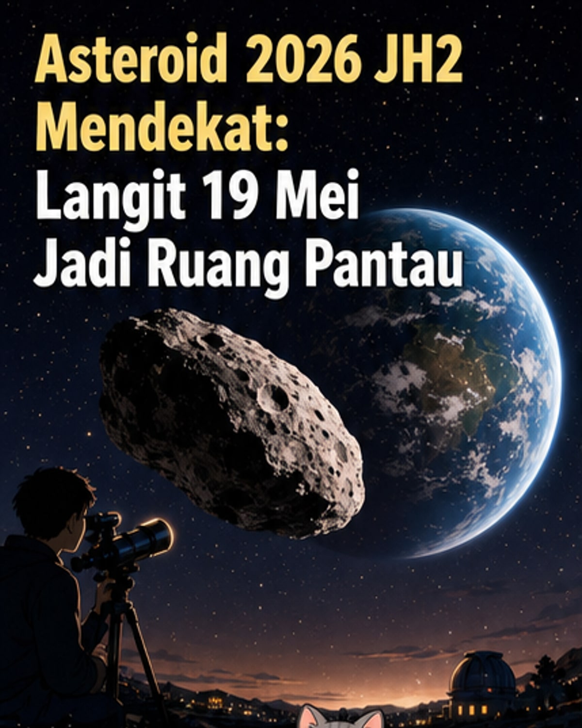 Asteroid Terdekat 2026 JH2 Melintas