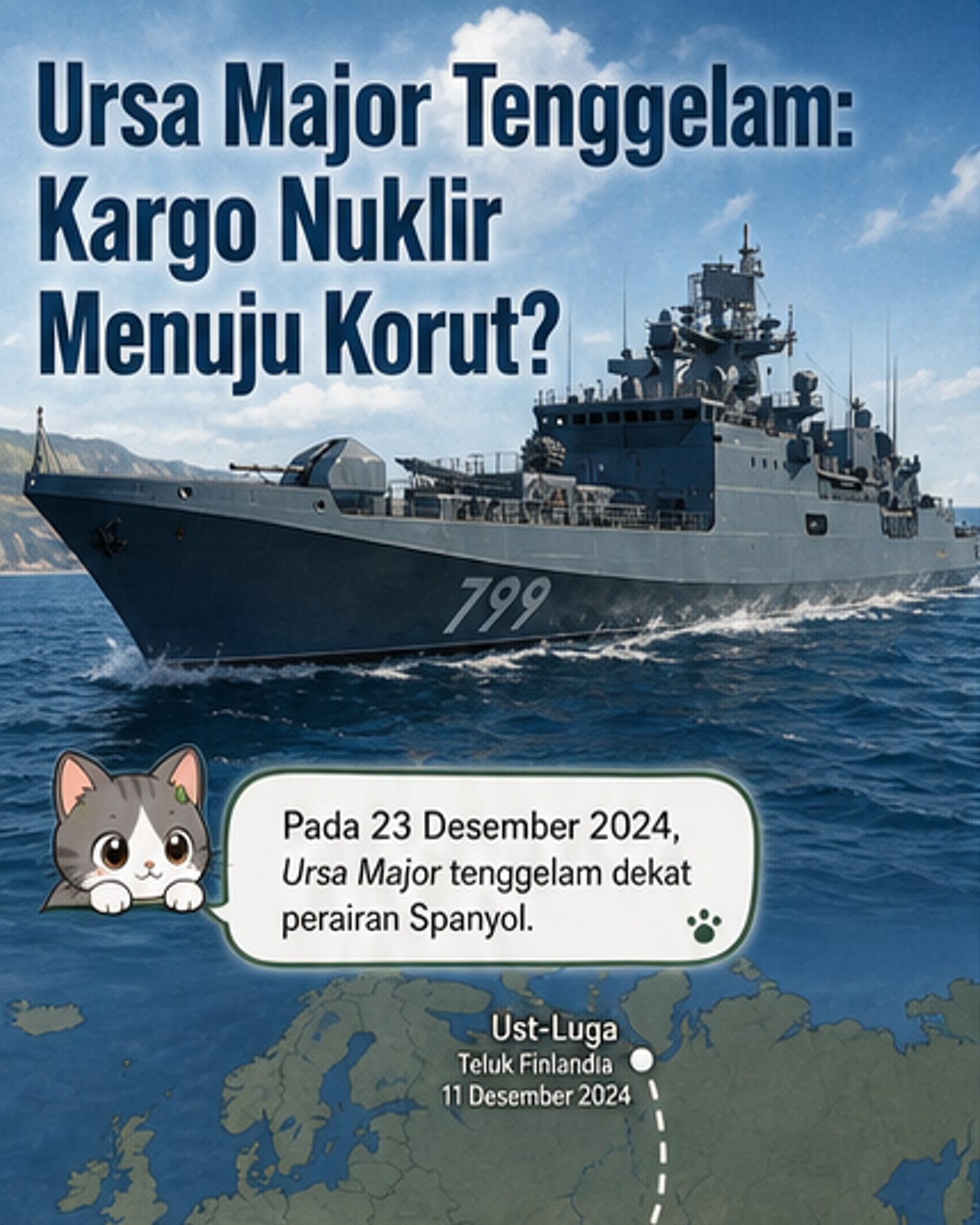 Kapal Rusia Tenggelam, Diduga Bawa Reaktor Nuklir untuk Korut