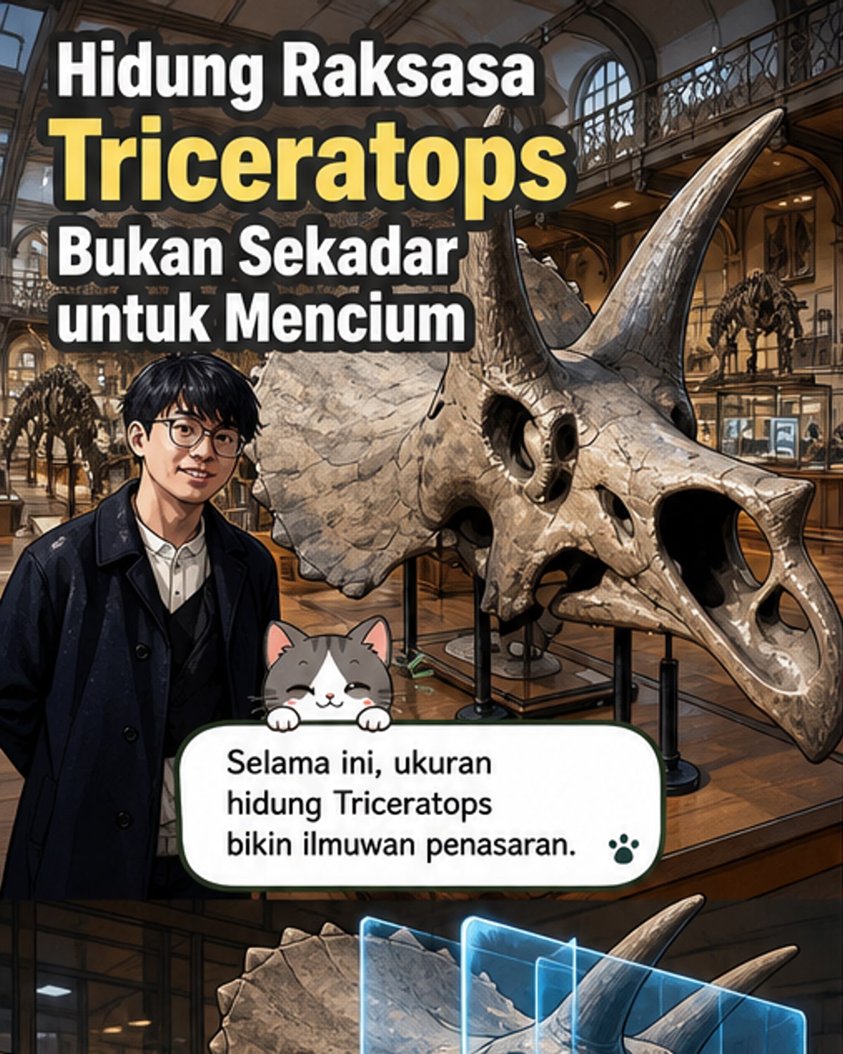 Hidung Raksasa Triceratops Bukan Cuma untuk Bau