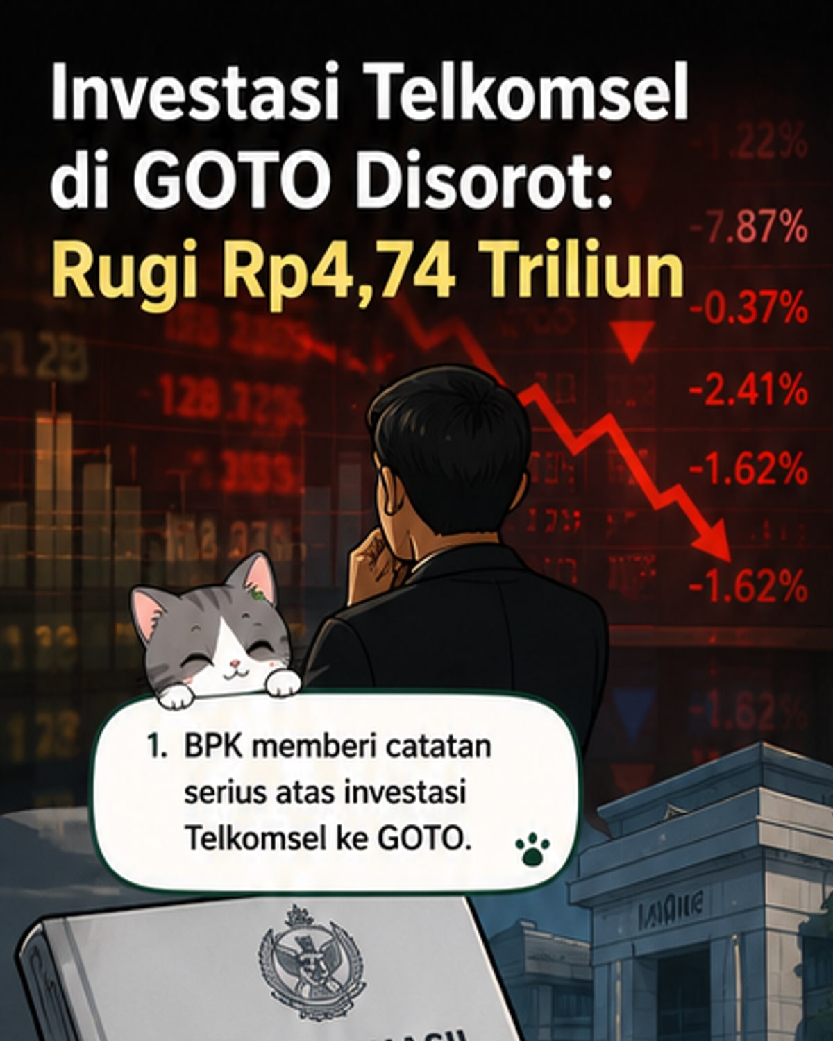 Investasi Telkomsel di GOTO rugi Rp4,74 triliun