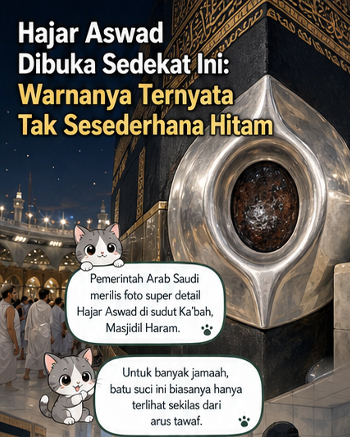 Hajar Aswad dalam Foto Super Detail