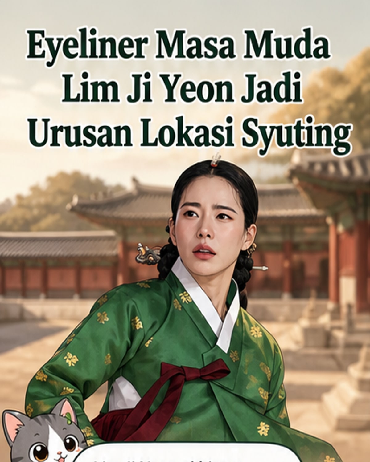 Ilustrasi aktris Lim Ji Yeon dengan close-up area mata, menunjukkan proses penghapusan tato eyeliner semi permanen.