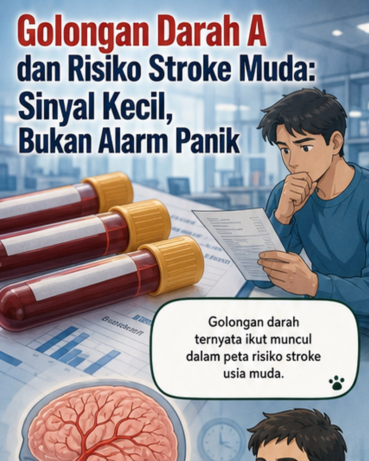 Golongan Darah A Lebih Berisiko Stroke di Bawah 60 Tahun