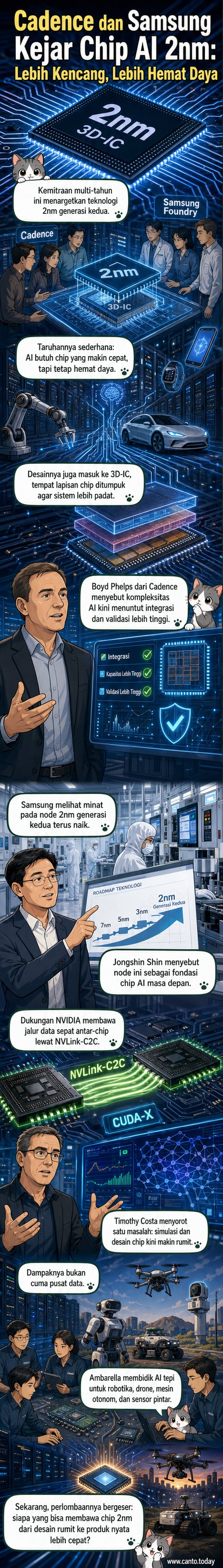 Ilustrasi dua perusahaan teknologi berkolaborasi mengembangkan chip semikonduktor 2 nanometer untuk kebutuhan AI masa depan