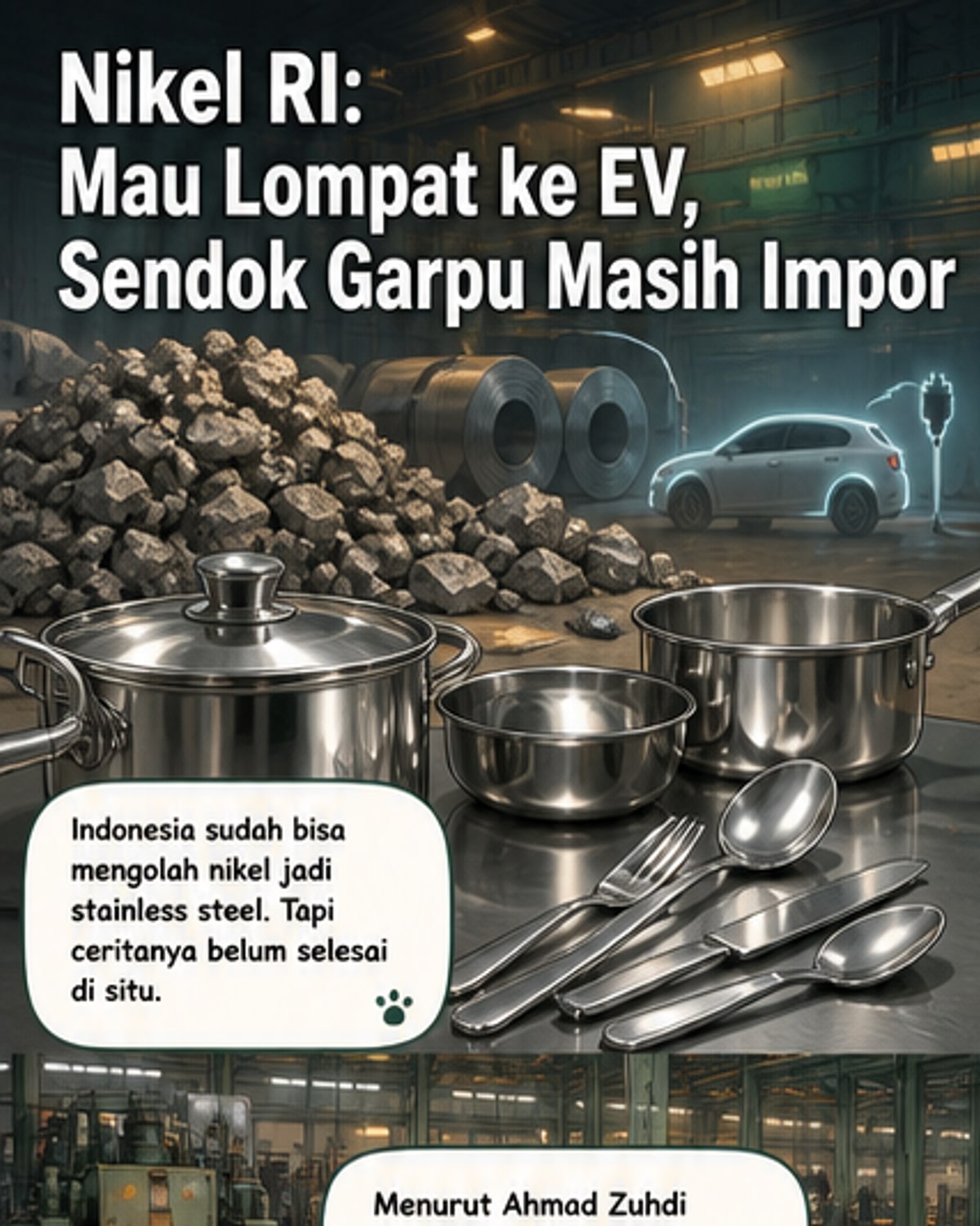 Fokus ke Baterai, Indonesia Abaikan Stainless Steel