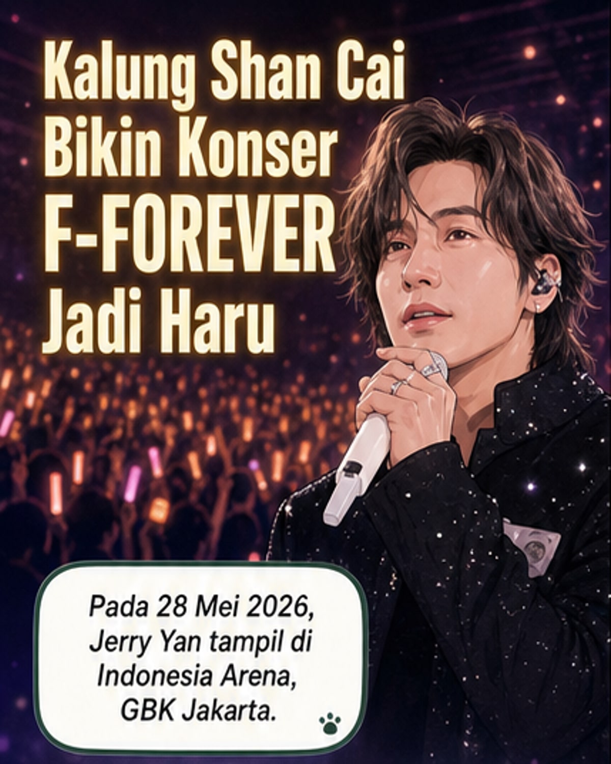 Jerry Yan Kenang Barbie Hsu di Konser F-FOREVER