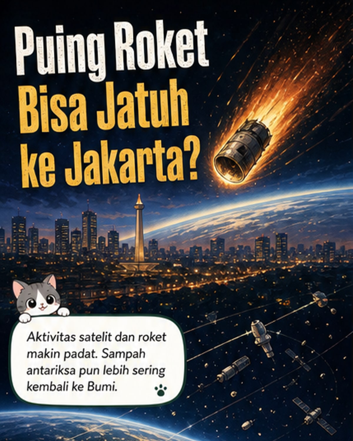 Ancaman puing roket jatuh di Jakarta