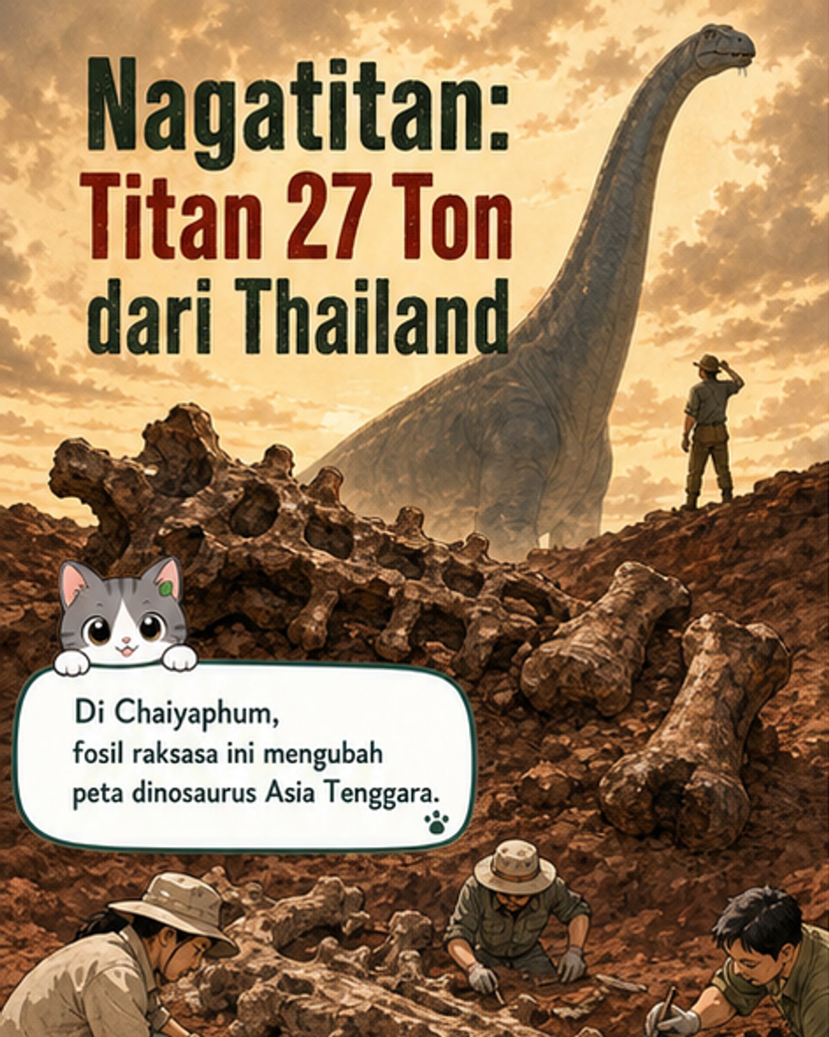 Dinosaurus Terbesar di Asia Tenggara Ditemukan