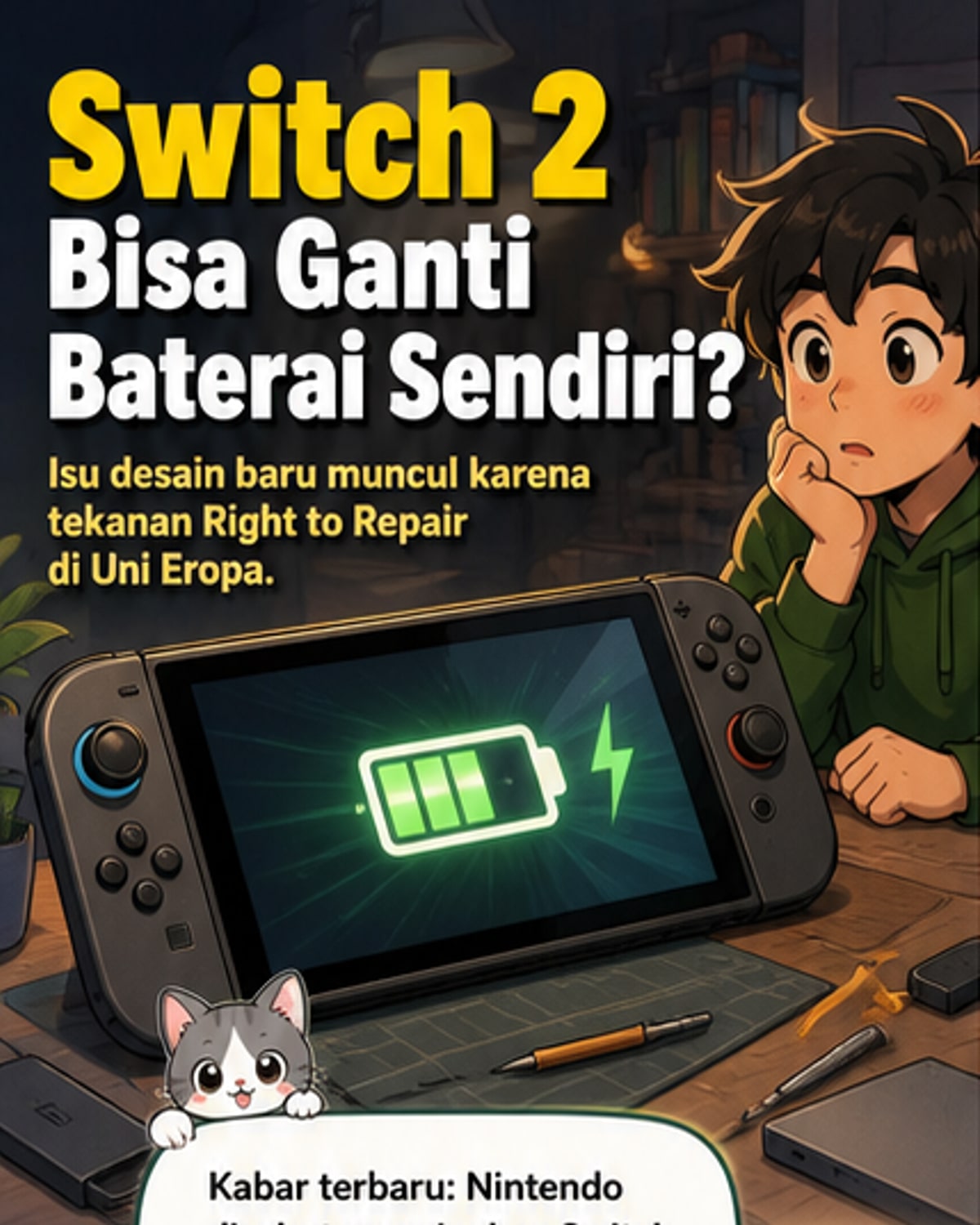 Nintendo Switch 2 Bisa Ganti Baterai Sendiri