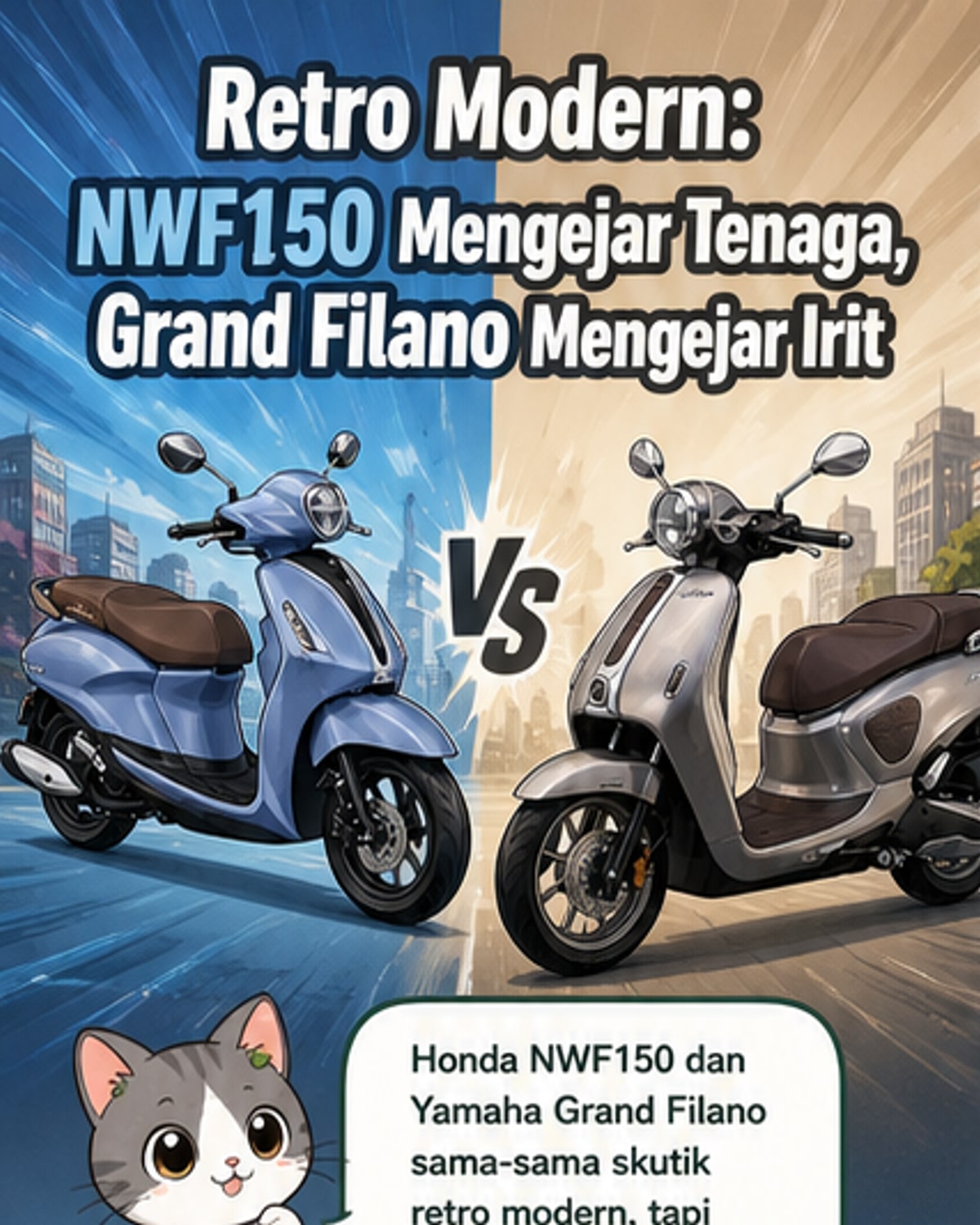 Honda vs Yamaha: Duel Skutik Retro