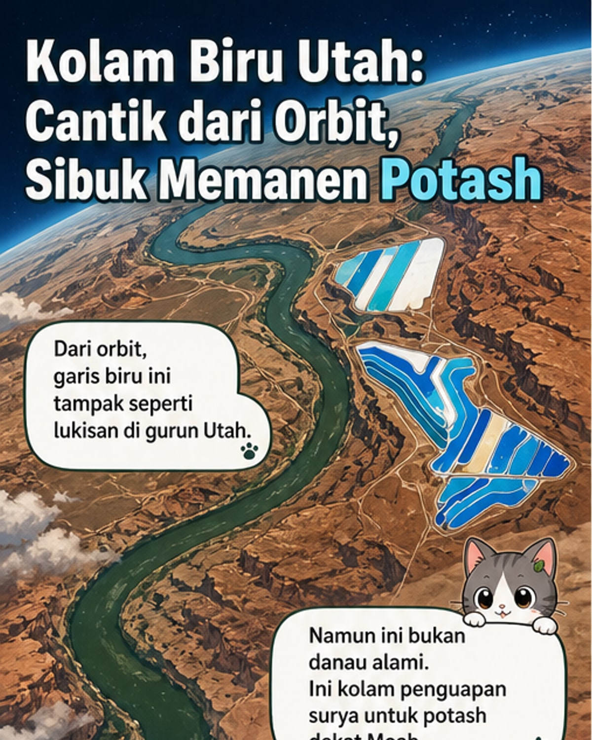 Tambang Kalium yang Mirip Gulali Biru