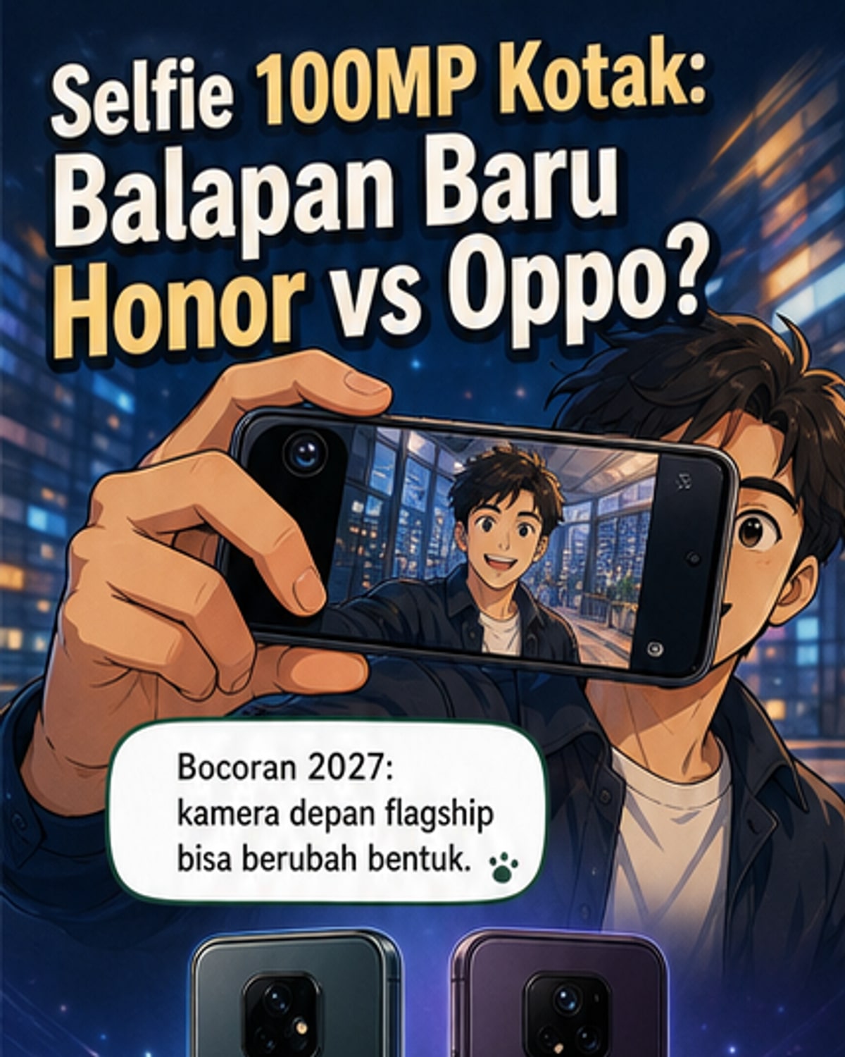 Kamera Selfie 100MP Format Kotak di 2027