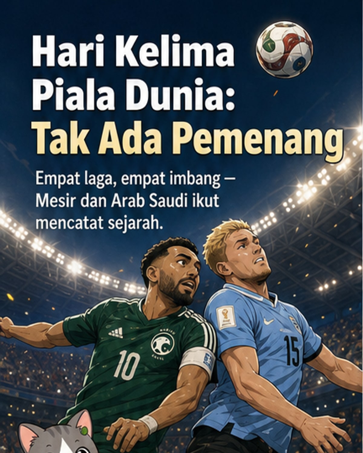Hari Kelima Piala Dunia Catat Sejarah Imbang