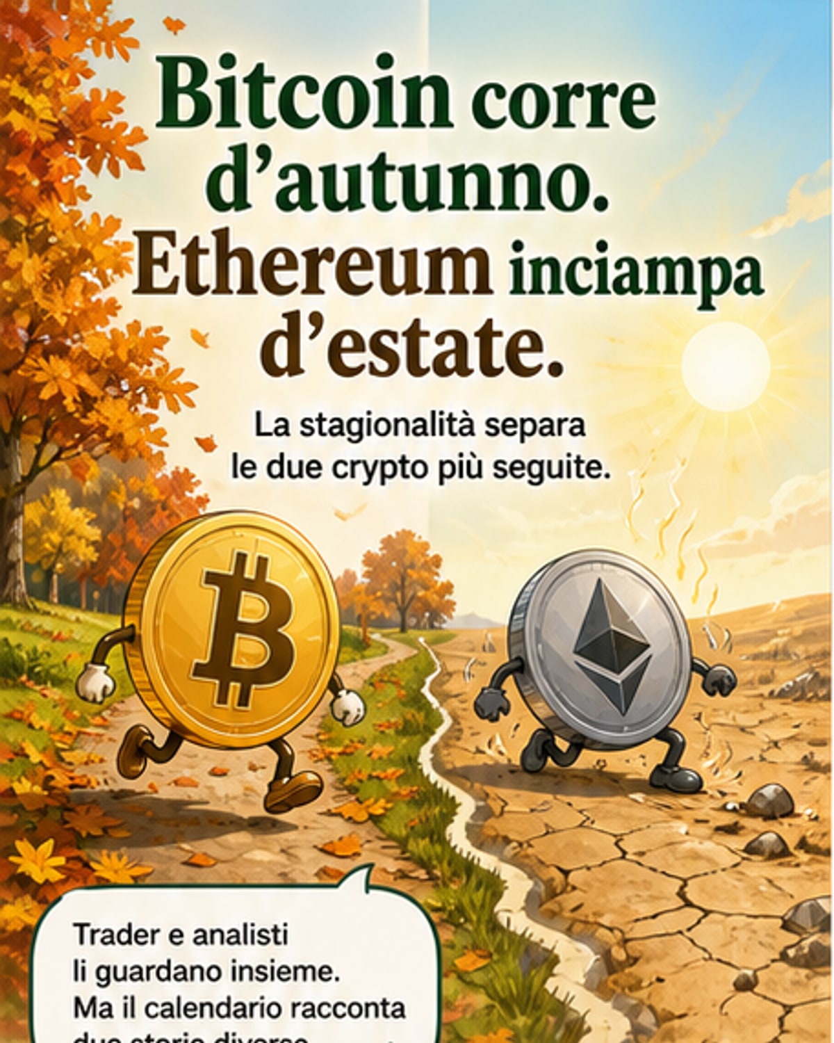 Ethereum e Bitcoin: stagioni opposte