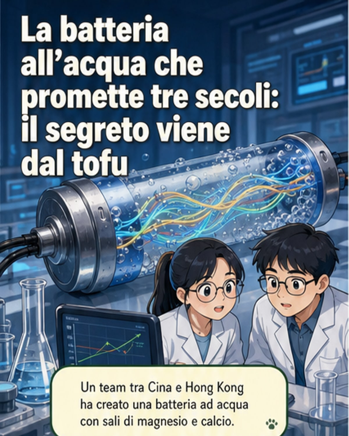 Una batteria a base d'acqua potrebbe durare 300 anni