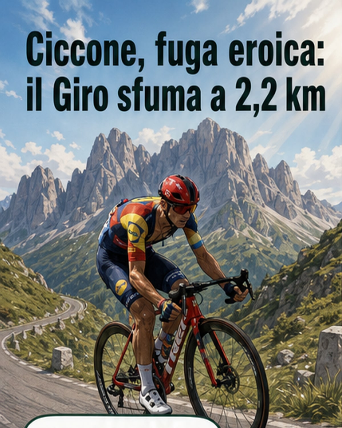 Ciccone vola sulle Dolomiti