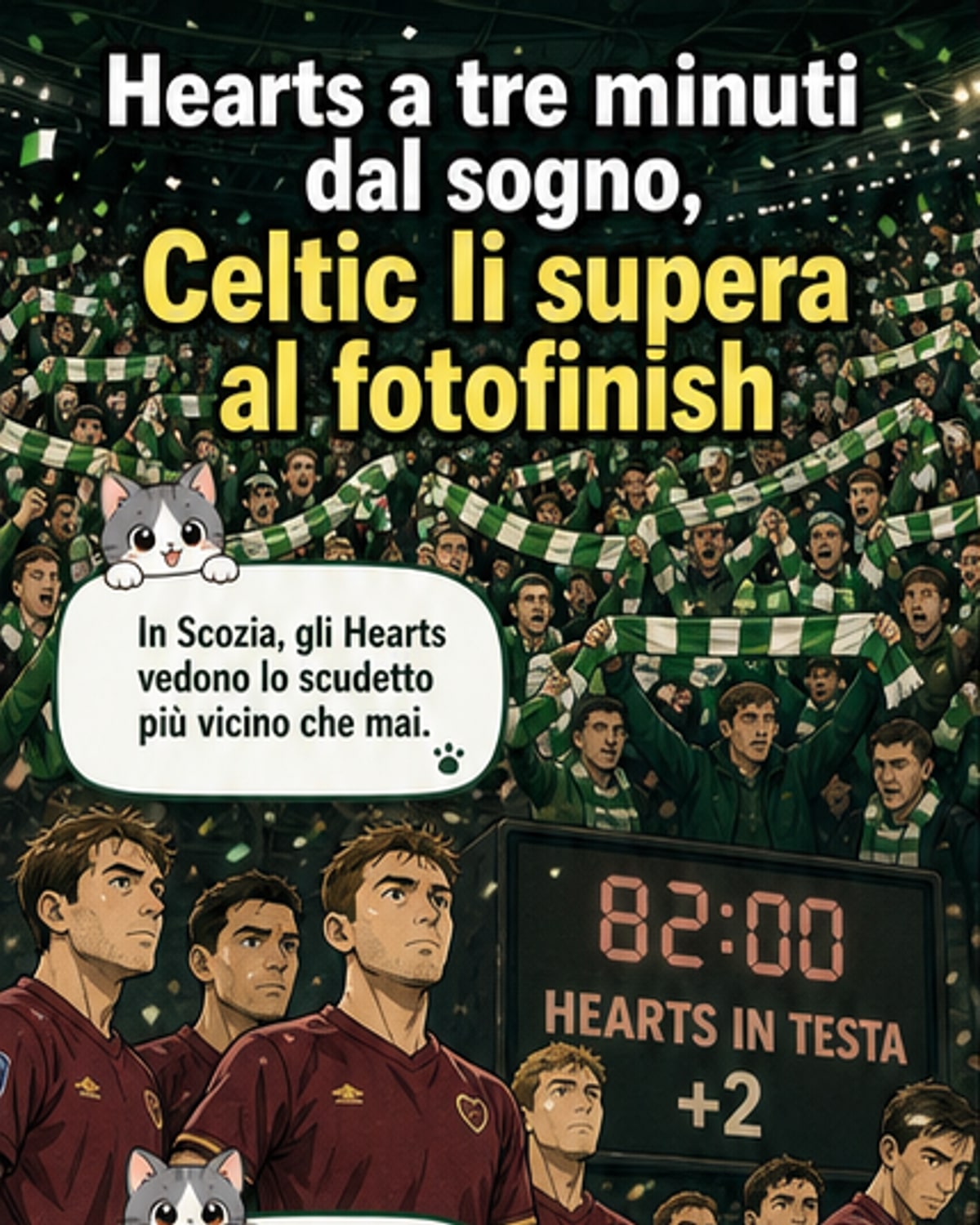 Cuore infranto per gli Hearts a 3' dal termine