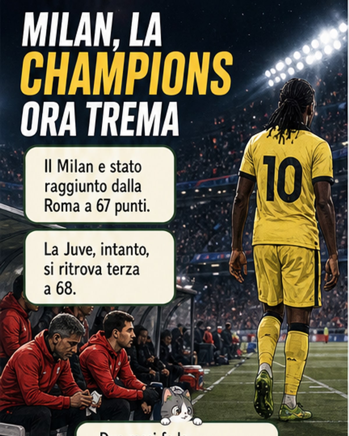 Milan-Roma a pari punti, Juve in vantaggio