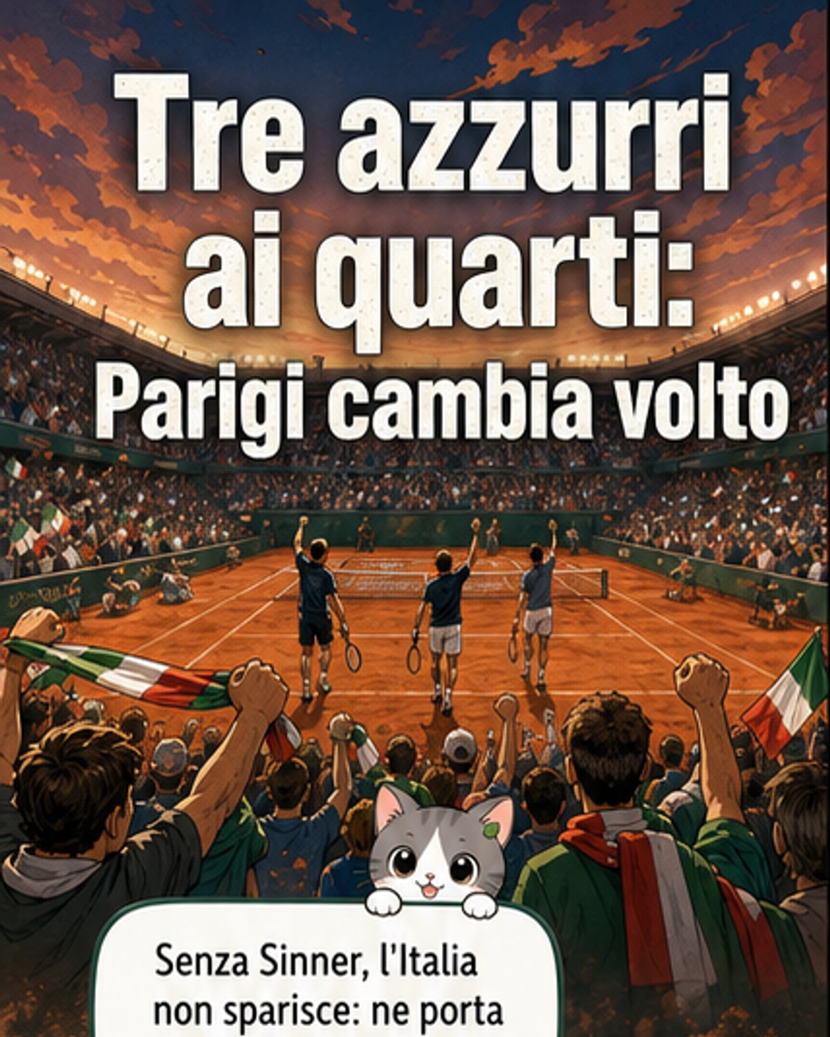 Tre azzurri nei quarti di Roland Garros