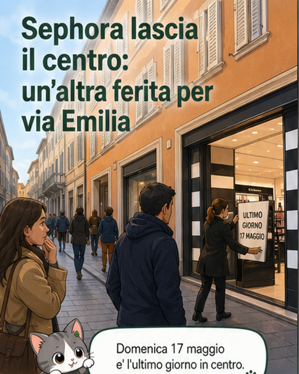 Sephora lascia il centro di Reggio